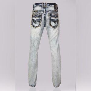 PLATINI MENS JEANS MUSTARD STITCHING SLIM BOOT